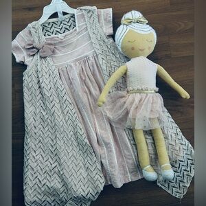 Stunning Pink white Cream mauve French storybook core girls Dress ballerina doll